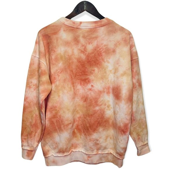 BP. Women's Size S Tie-Dye Long Sleeve Crewneck Kangaroo Pocket Sweatshirt Multi - Picture 6 of 6